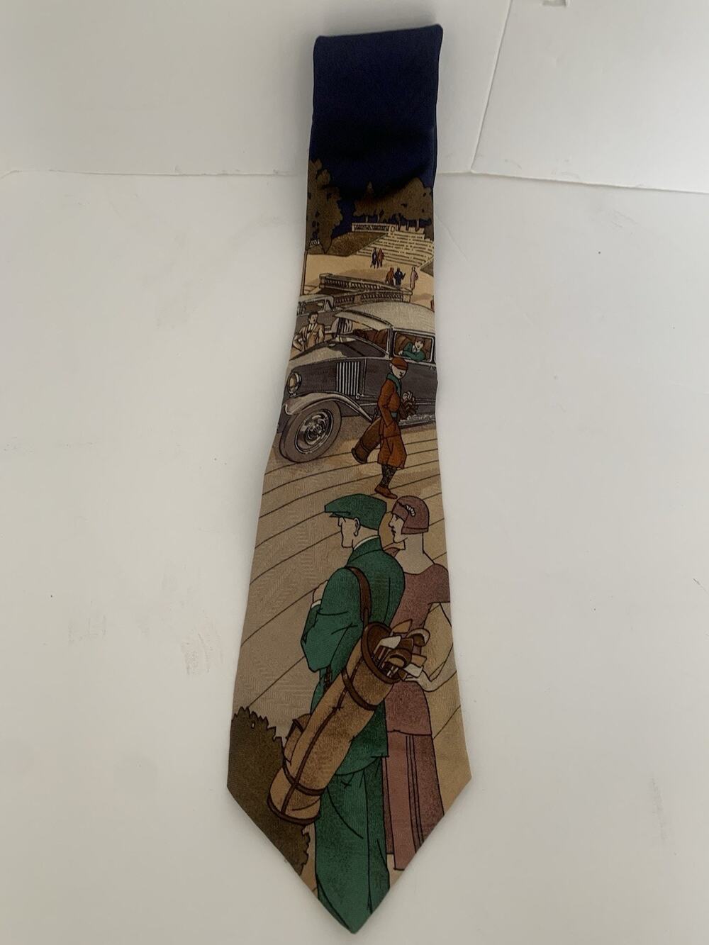 Polo Ralph Lauren Golf Tie 1920's style Artwork
